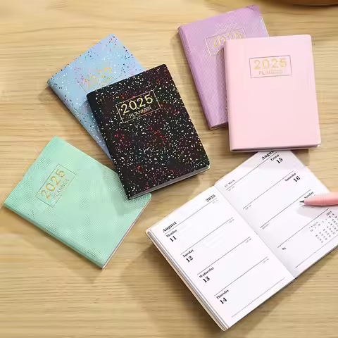 Mini A7 2025 Agenda Book Laser with Calendar 2025 Planner Notebook English To Do List To Do List Eng