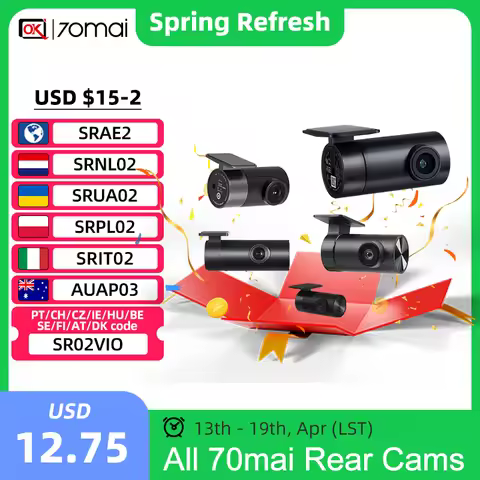 Original 70mai Rear Cam RC12 for 70mai Dash Cam A810 WDR Supported Global Version 70mai Backup Cam R