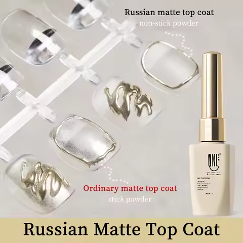 RS NAIL 12g Russian Matte Top Coat Non-stick Powder Frosted Top Coat Soak Off UV LED Nail Varnish Na