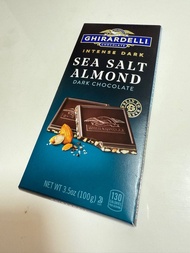 Ghirardelli 海鹽杏仁極黑朱古力 100克 venchi 開心果 僅260卡路里 sea salt almond intense dark chocolate