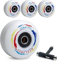 fomo team Skateboard Wheels 53mm33mm 97A 4PCS Street Wheels with ABEC-9 Bearings with T-Tools Skateb