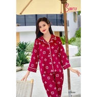 Silk PIJAMAS SET WITH LONG SLEEVES AND LONG PANTS ST9090