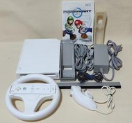 Wii 原廠白色主機:日規-二手良品 未改機-附遊戲片及賽車把手 #27