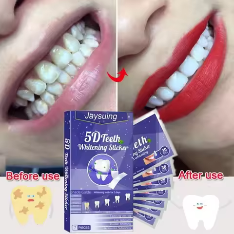 5D Whitening Teeth Stickers Gel Whitening Strips Stain Removal Oral Hygiene Care Strip Dental Bleach