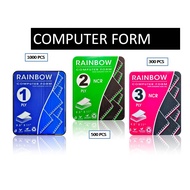 (READ DESCRIPTION!!)Rainbow Computer Form 9.5"X11"  1PLY/2PLY/2PLY 2UP/3PLY/3PLY WPY/3PLY 2UP