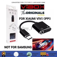 Vibox Splitter JBC-017 Audio Converter 2in1 Usb Type C to Aux 3.5mm and Charger Port Type C Compatib