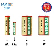 Toshiba Heavy Duty Battery - AA / AAA 1.5V Battery (4 Pcs) / D Battery (2 Pcs) / 9V Battery (1 Pc)