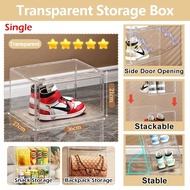 Transparent Acrylic Sneaker Shoes Rack Shoe Box Cabinet Shoe Rack Organizer Rak Kasut Bertutup Lutsi