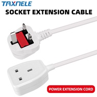 High Quality 1m White UK Socket Power Extension Cord UK BS1363/A Overmold Fuse Max 13A UK Plug to Fe
