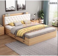 L0006全新  雙人儲物床架 儲物床 置物床 收納床 軟靠床架 雙人床/單人床 包送貨