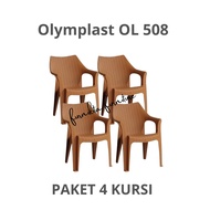 SET KURSI PLASTIK MEJA PLASTIK ROTAN OLYMPLAST OL 508 KURSI TERAS KURSI MAKAN