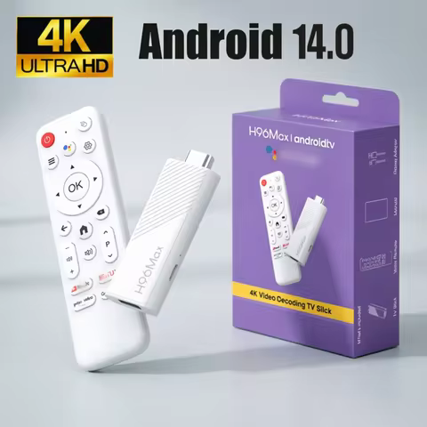 Smart TV Stick H96 MAX H313 Android 14 2.4G 5G Wifi6 BT5.0 Quad Core Home Media Player Voice Assista