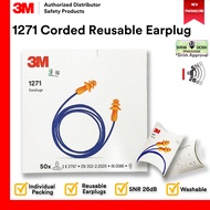 [Sell by Box] 3M 1271 Reusable Corded 3M Ear Plug / DOSH SIRIM Approved 1293 replacement Washable SN