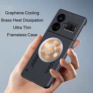 Brass Cooling Heat Dissipation Case for OPPO Realme GT 5 GT NEO 5 SE  Casing Frameless Graphene Cover Realme GT NEO5 GT5 Ultra Thin Case Funda Capa Shell