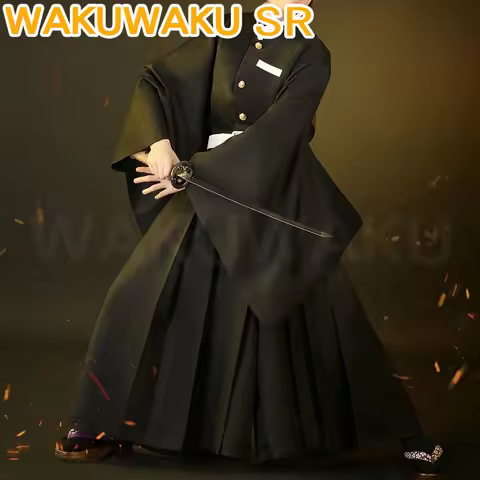 IN STOCK Tokitou Muichirou Cosplay Costume Anime WakuWaku-SR Men Black Uniform Tokitou Muichirou Hal
