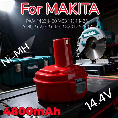 14.4V 4800mAh Ni-MH Battery for Makita PA14 1420 1422 1433, Replacement for 6280D 6237D