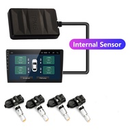 EKLEVA ระบบตรวจสอบความดันยางรถยนต์ USB Android TPMSตัวเซ็นเซอร์ภายนอกภายในสำหรับวิทยุเครื่องเล่น DVD พร้อมเซ็นเซอร์4ตัว