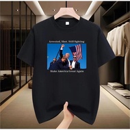 Trump พิมพิ พ์แขน พ์ สั้นสั้ Battle American Street บุคบุ ลิกภาพ ลิ Freedom Slim เสื้อ สื้ ยืดคอกลม 