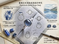 藍線石水晶- S 925純銀戒指