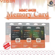 VEGER MMC 64GB TF CARD/MMC/MEMORY Class10 With Package Black Orange
