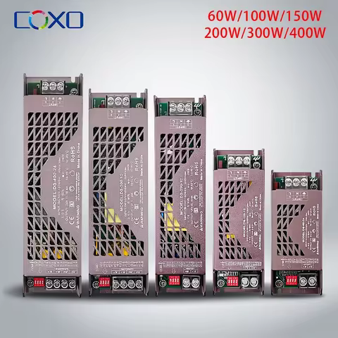 Ultra Thin Dimmable LED Driver DC12V 24V Lighting Transformers 60W 100W 150W 200W 300W 400W LED Powe