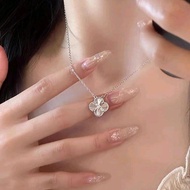 Elegant Silver 999 Clover Necklace