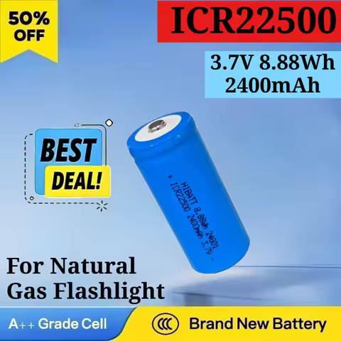New ICR22500 3.7V 8.88Wh 2400mAh Lithium Battery for Natural Gas Flashlight High Quality Battery Rep
