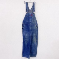 古著Dickies 牛仔背帶褲/連身褲，靛藍色，W32 碼