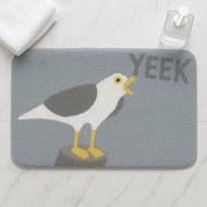 可愛海鷗簇絨浴室地墊可愛腳墊吸水防滑浴墊居家裝飾禮物