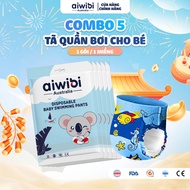 [Combo of 5] Aiwibi High Quality Diapers/Swimming Trunks 1 Piece/Pack, Many Sizes M/L/XL/XXL/XXXL