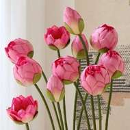 Lotus Artificial Flower Feel Lotus Leaf pu Lotus Puff Lotus Fake Flower Living Room Decoration Pool 