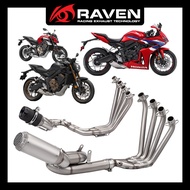 RAVEN CBR650R CB650R CBR650F CB650F 2014-2026 Dual Sensor Exhaust Pipe Muffler 51mm 60mm Motorcycle 