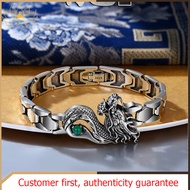 LR-S925 Sterling Silver Creative Fashion Watch with Lucky Stone Crystal Dragon Totem Bracelet 3D Dra