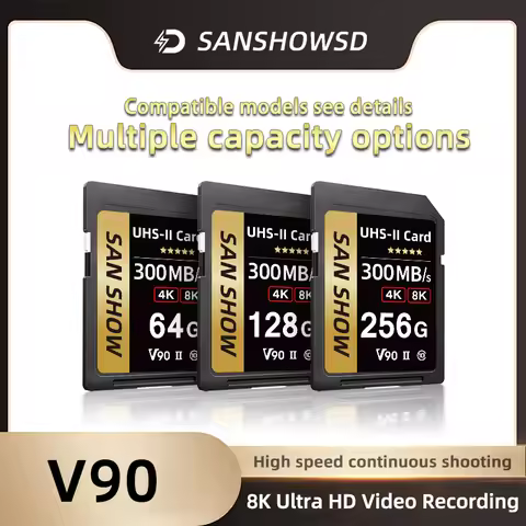 V90 SD Card, UHS-II,SXDC, U3, Read Speed 300MB/s, Write Speed 270MB/s, High Capacity Memory Card for