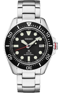 SNE589 Automatic Solar Dive Watch for Men - Prospex Collection - Black Dial with Luminous Markers - 