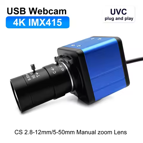 HD 4K 8MP IMX415 USB Webcam 2160P Live Streaming Usb Camera With 5-50mm CS Manual Zoom Lens UVC Plug