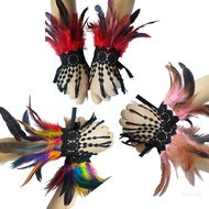 Crazy Chic Lace Arm Warmers Feather Embellishments for Halloween Gothic Outfit