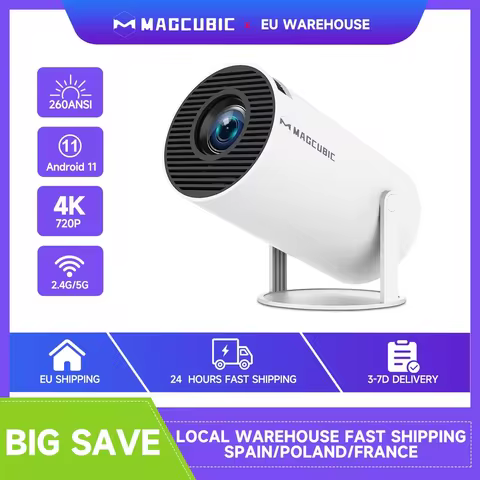 Magcubic HY300 Pro Projector 290ANSI Native 720P Wireless Screen Mirroring System Dual Band WiFi Hi-