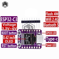 MINI ESP32-C3 Development Board 2.4G Wifi 4 BT Module with 0.42 Inch OLED Display 4MB Flash Ceramic 