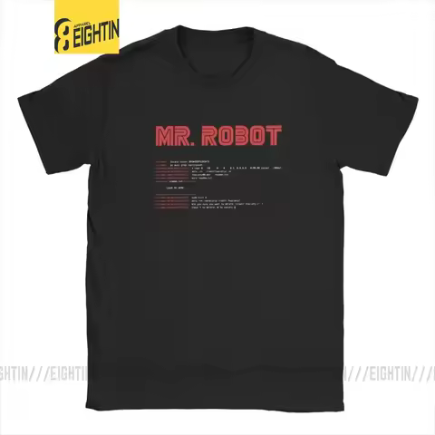 Mr Robot Fsociety00.dat T-Shirt Men Hacker Fsociety Hack Linux Programmer Awesome Cotton Tee Short S