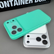 【Large Window I With Ai Button  I Skin-Friendly I Silicone hard case/Mint Blue】compatible for iPhone
