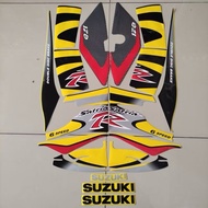 Satria R 2002 Black Yellow Motorcycle Sticker Striping
