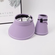 Gratis Ongkir - Topi Knit Visor Fashion Lipat Besar Wanita Import / Topi Visor Pantai Outdoor