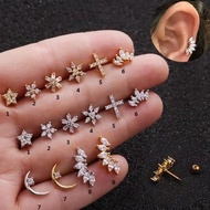 Tragus Helix Stainless Zircon Piercing Earring 1 - 8