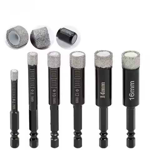 5-16mm Hexagonal Shank Brazed Dry Ceramic Tile Drill Bit Marble Granite Vitrified Tile Hole Opener D