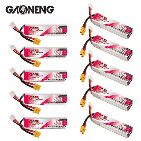 1-10Pcs/Set GAONENG GNB 2S HV Lipo Battery 720mAh 7.6V 100C/200C XT30U-F Plug for RC FPV Whoop Frame
