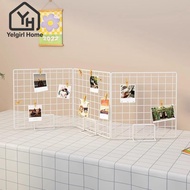 YELGIRLB Display Rack, Grid Grid Frame Storage Rack, Creative with Base Metal Jewelry Booth Rack For