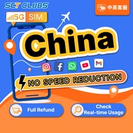 China SIM Card 5G High Speed Internet 1-30days Daily 500MB-7GB Data Unlimited China Travel Data SIM 