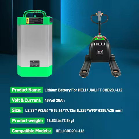 US STOCK - Electric Pallet Jack Lithium Battery, 48V 20Ah LiFePO4 Battery for HELI Pallet Jack CBD20