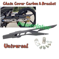 Chain Cover Rantai Carbon & Bracket Skrew Screw (Swing Arm Racing & Standard) Hypertech Y15 Y15ZR Y1